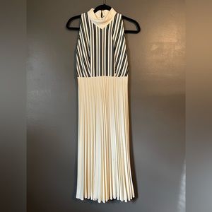 Vintage 60’s White & Blue Dress with Pleated Skirt - No Tags
